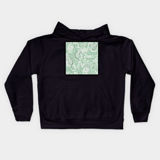 Light Green Paisley Pattern Kids Hoodie